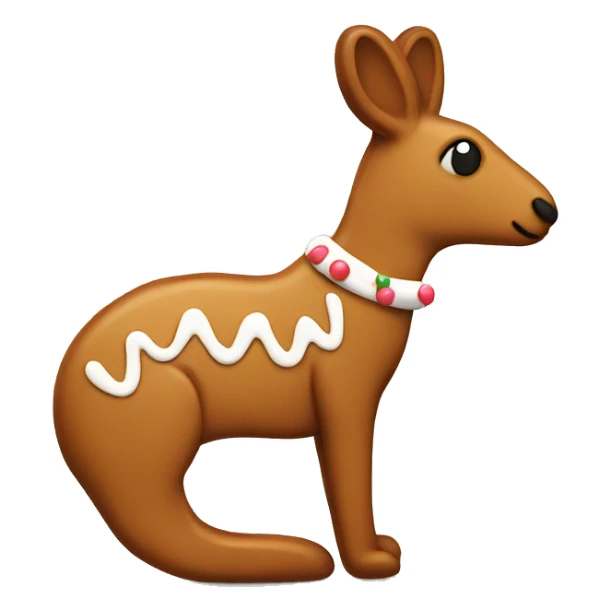 A festive gingerbread cookie in the shape of a kangaroo  sticker