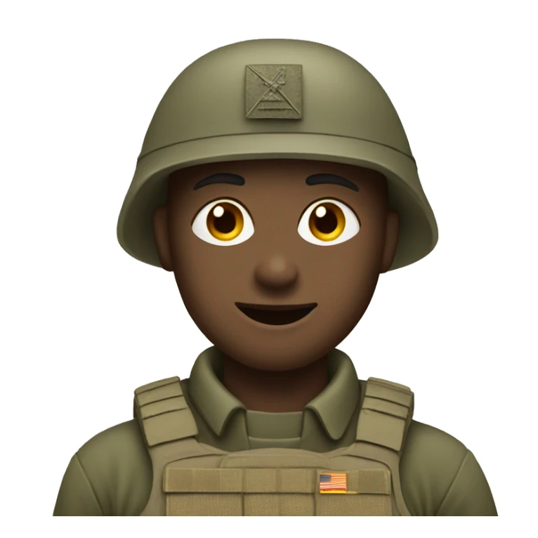 Soldier's emoji with greetings sticker