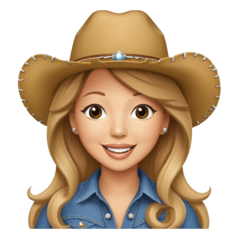 mariah carey is singing with mirco and cowboy hat sticker