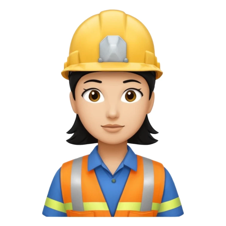Electricity power employee at work with black hair sticker