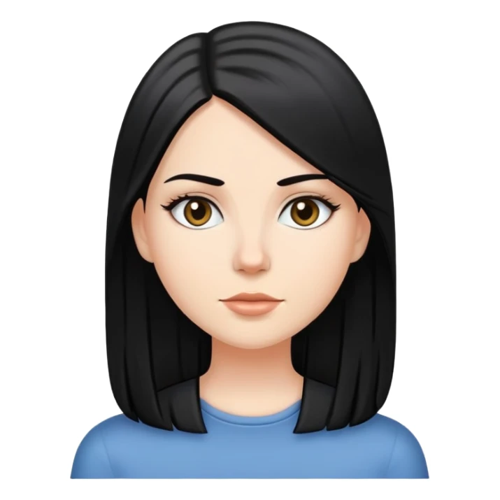 White girl with black straight hair sticker