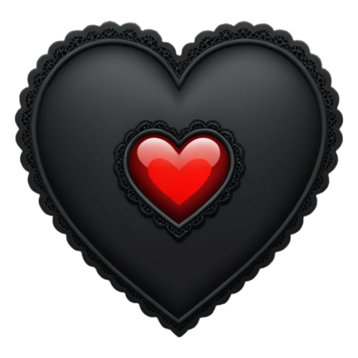 goth themed heart with a black lace window sticker
