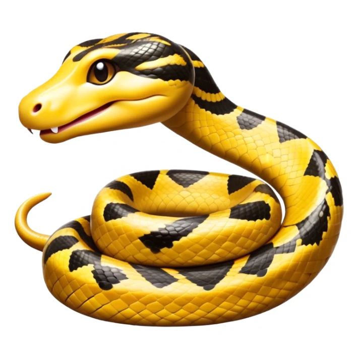 cinematic-cute-anaconda-portrait-emoji,-head-tilted-playfully-and-inquisitively,-with-a-sleek,-shimmering-body-adorned-with-detailed-scale-sriped patterns-and-round,-sparkling-eyes-full-of-wonder,-simplified-yet-irresistibly-adorable-features sticker