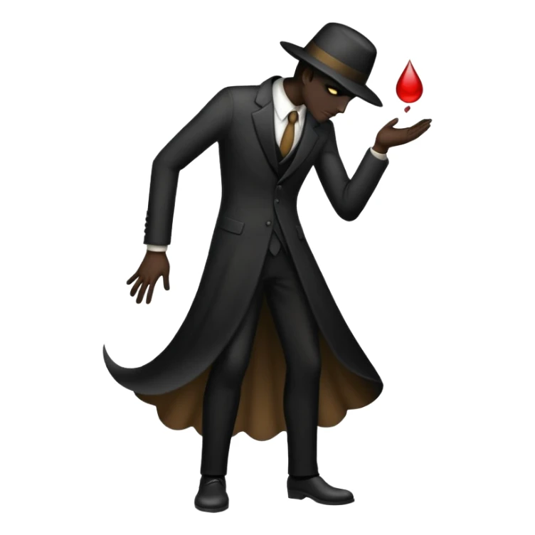 shadow man with full dress on and peeing in side pose sticker
