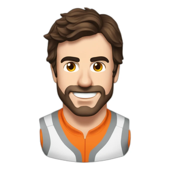 Fernando Alonso dentro de un fórmula 1 gritando socorro sticker
