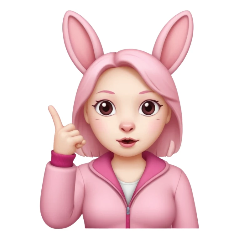 pink labubu, giving the middle finger in both hands sticker