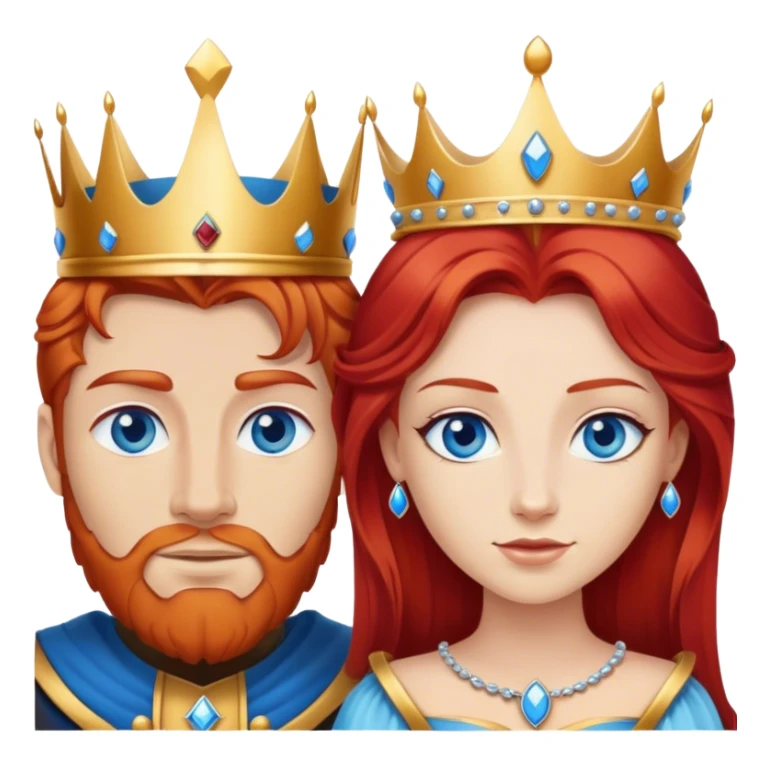 Red hair king, blonde queen, blue eyes sticker