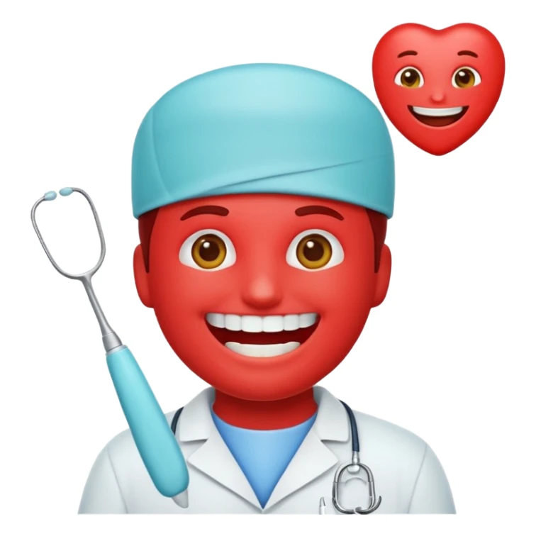 quiero que me hagas emojis de dentista rojos sticker