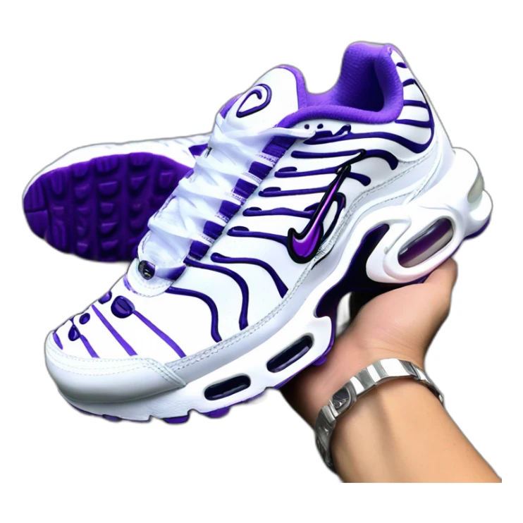 nike air max tn plus white and purple sticker