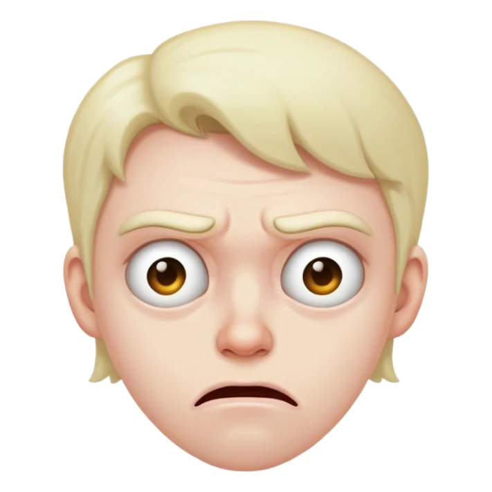 An emoji in visible disgust, judgy sticker