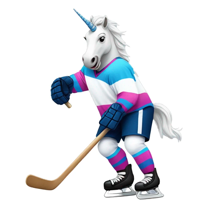 A unicorn playing ice hockey sticker
