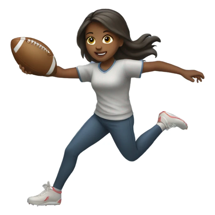 Girl throwing football  sticker