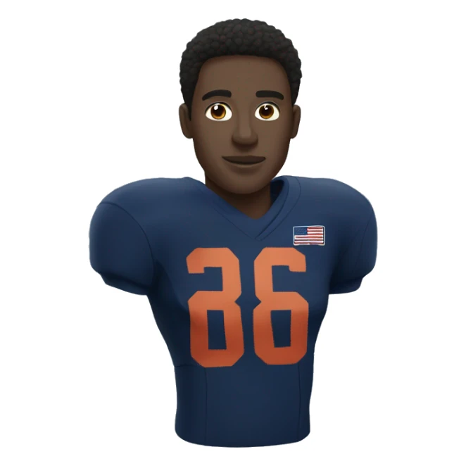 football player in a dark blue uniform in full height sticker