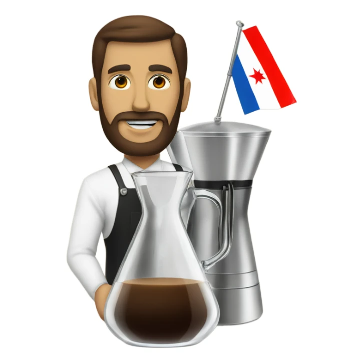 Chemex coffee brewer with a chicago flag in the backgro sticker
