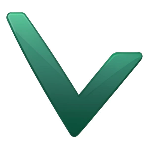 dark green checkmark, minimalism, iOS emoji style, no faces or smileys sticker