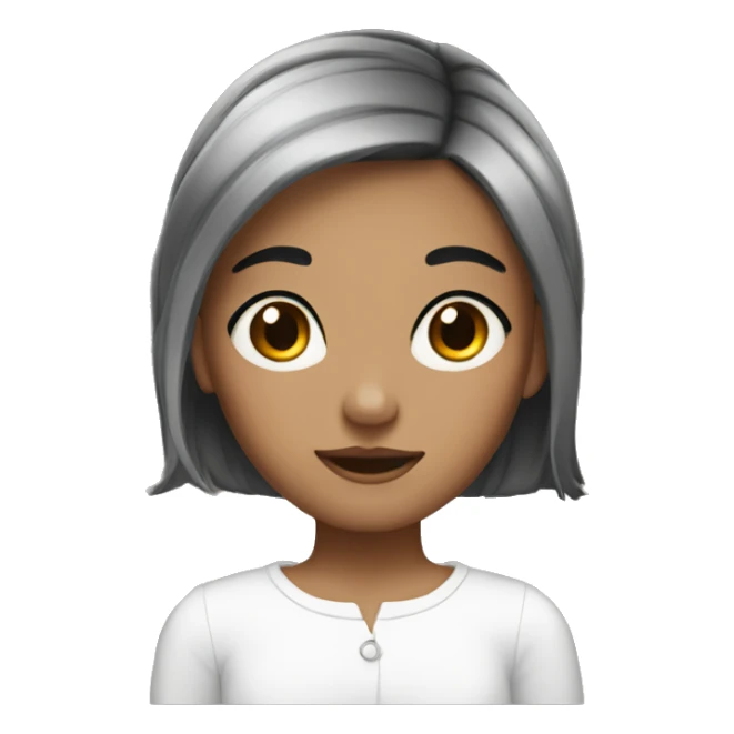 Whit girl with short black hair sticker