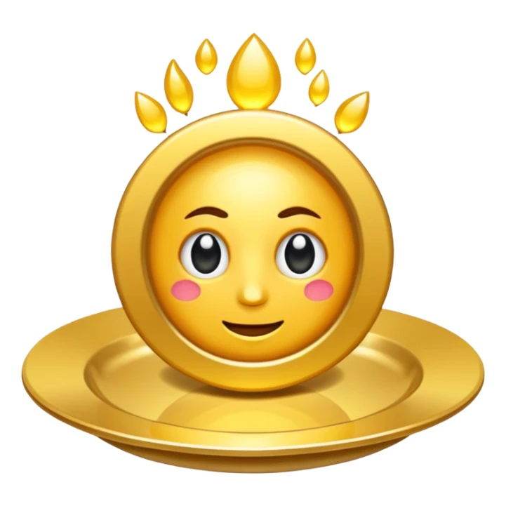 un lingote de oro en un plato sticker