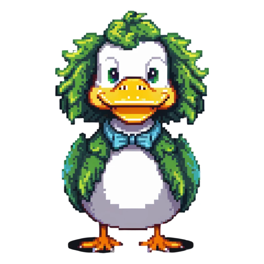 duck with Jeff Ross's signature curly hair and comedic expression sticker