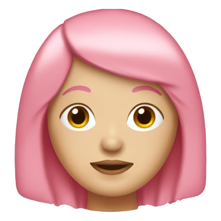 white woman with a pink bob with a fringe sticker