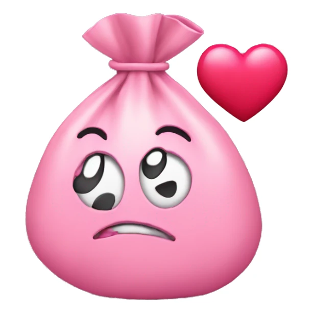  pink money bag with broken hearts sticker
