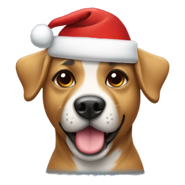 Dog with a Christmas hat on sticker