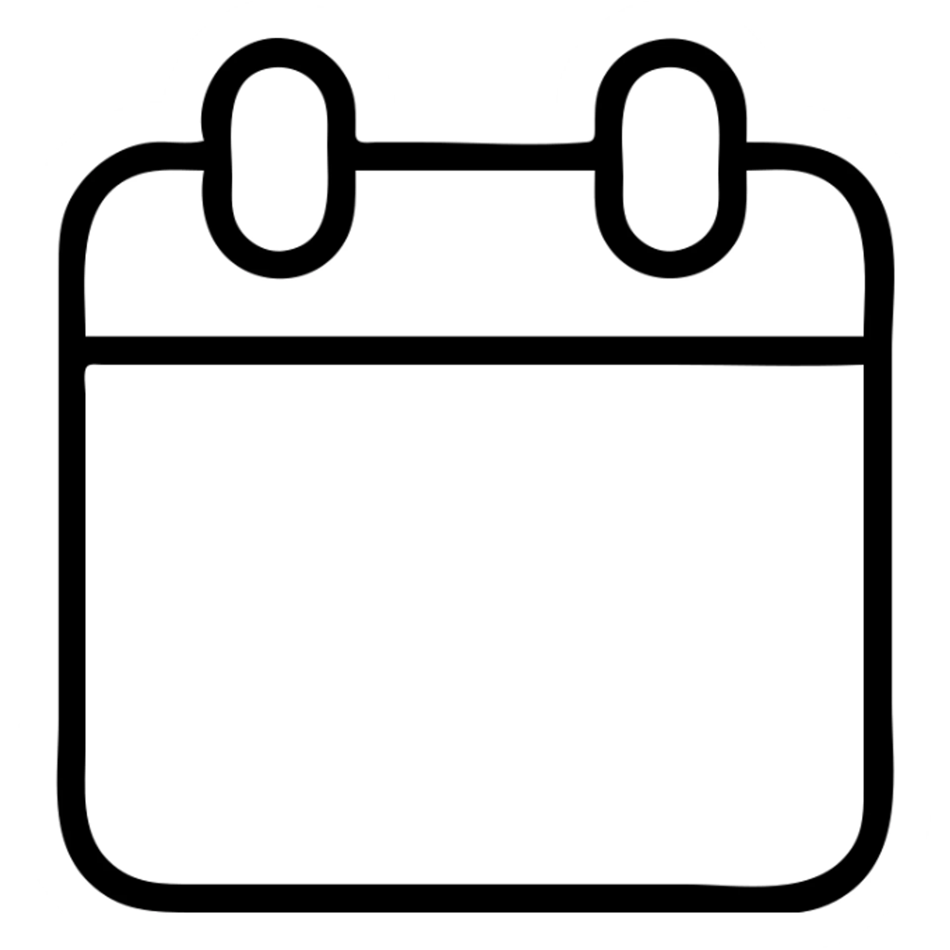 simple calendar icon with no numbers or letters, only shapes, minimalistic style sticker