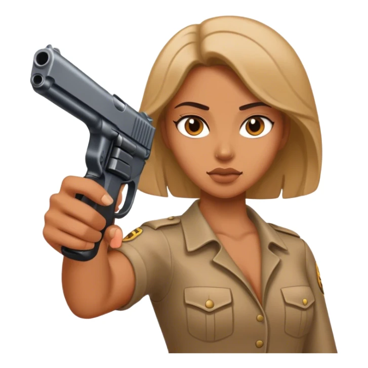 women with gun sticker