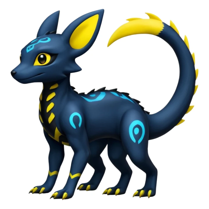Salandit-Umbreon-Fakémon-hybrid-creature (full body)  sticker