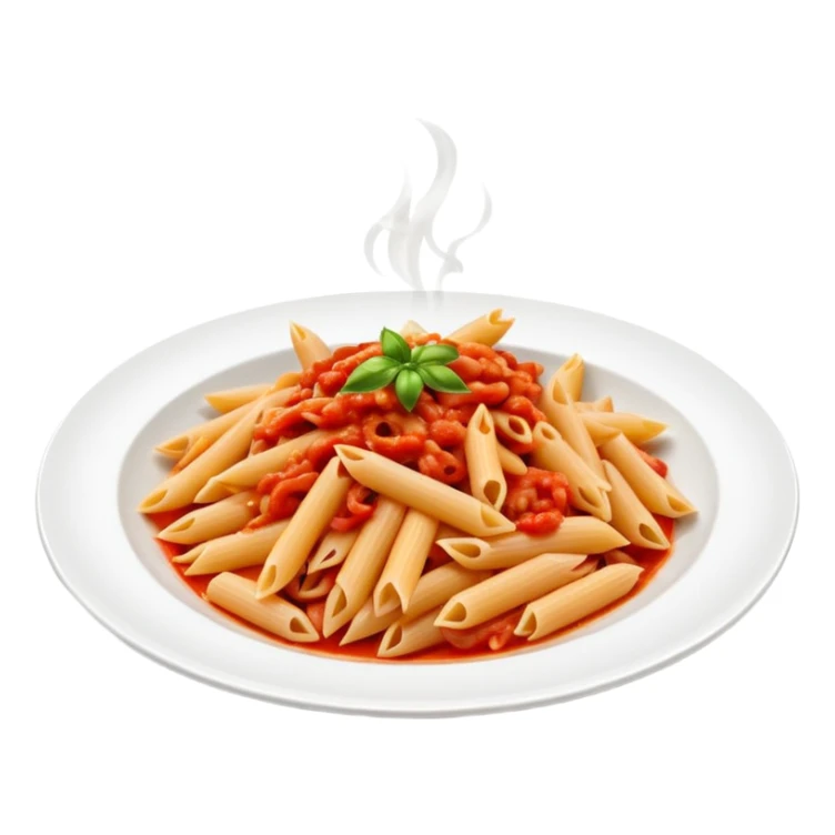 penne pasta with red arrabbiata sauce on a plate sticker