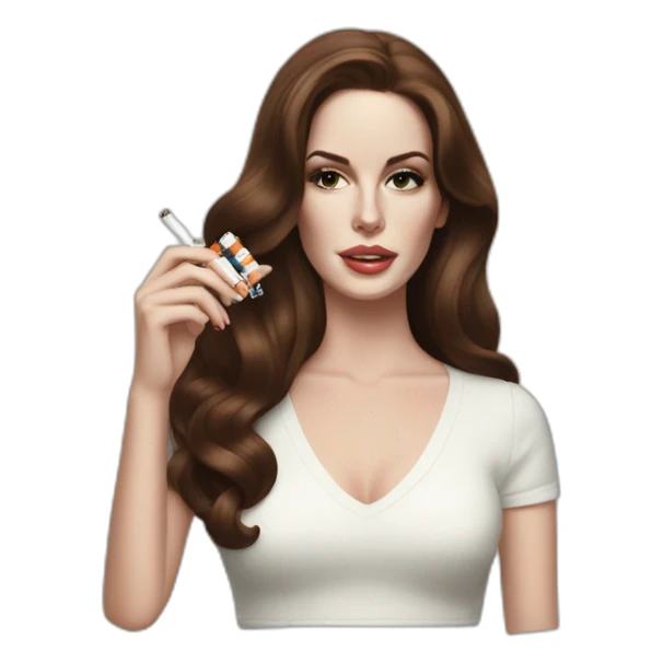 Lana del rey with a pack of cigarettes sticker