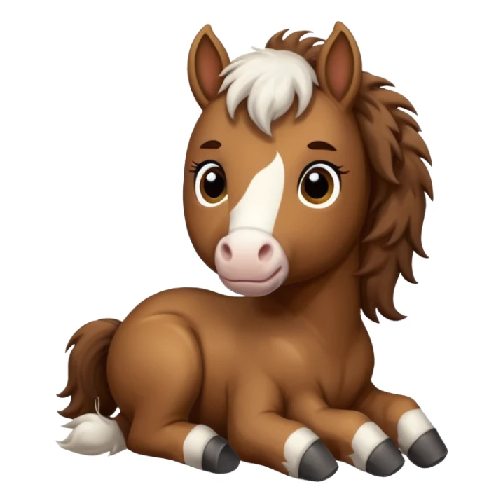 baby horse brown and white  sticker