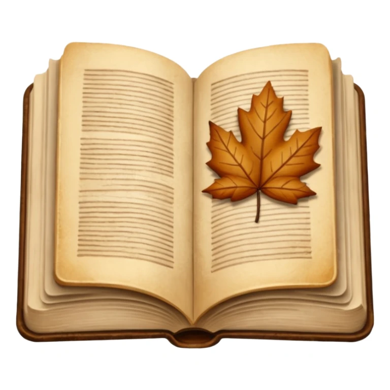 open book, beige and brown colours, autumn vibe sticker