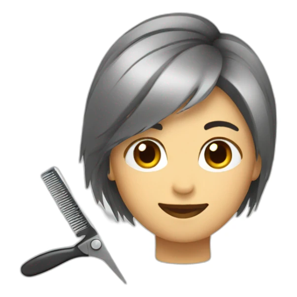 hairdresser cutting hair sticker