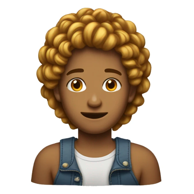 Adolescente con el pelo rizado hacia delante sticker