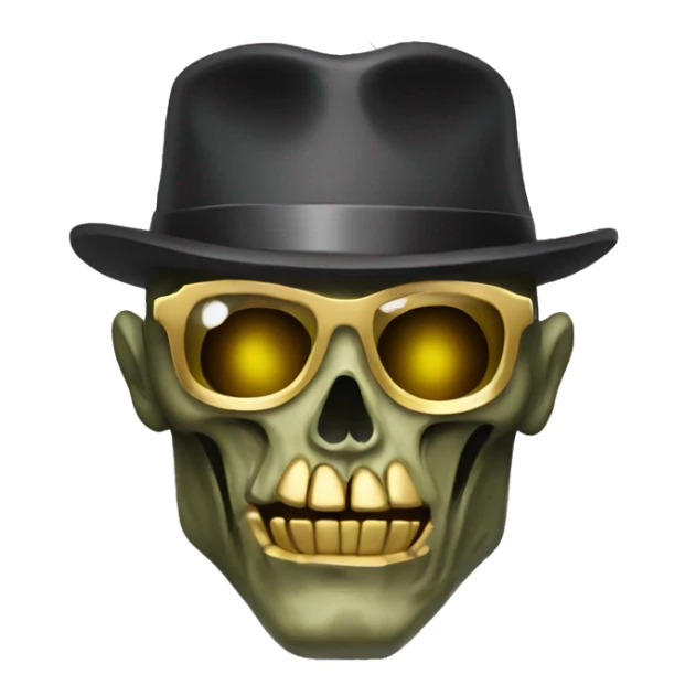 Zombie gold skeleton gangster sticker