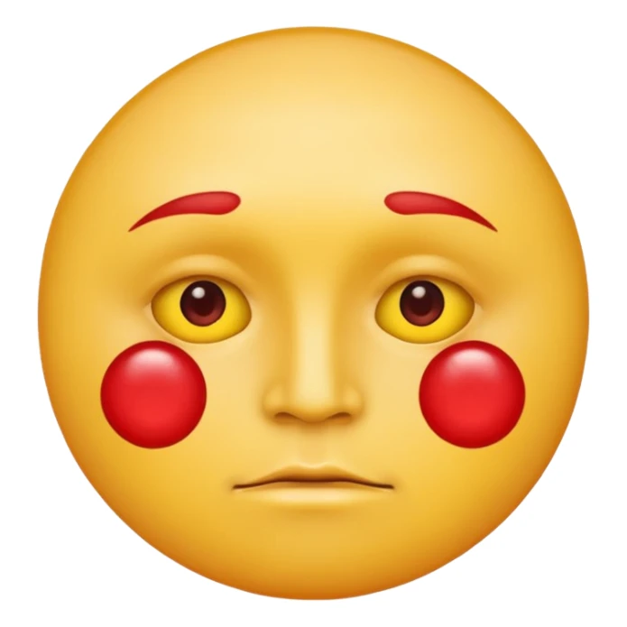 A circular yellow face with many close together red face herpes sores sticker