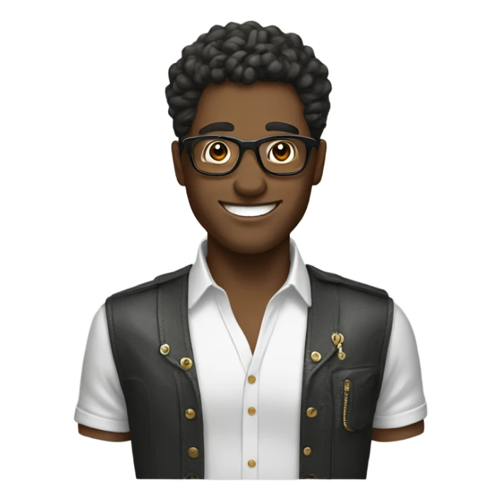 happy male with stylish accessories sticker