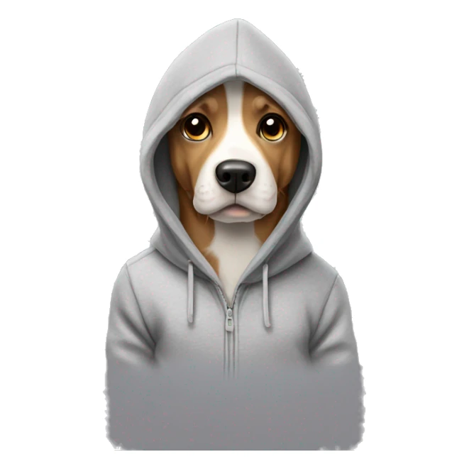 Dog wearing hoodie ￼ sticker