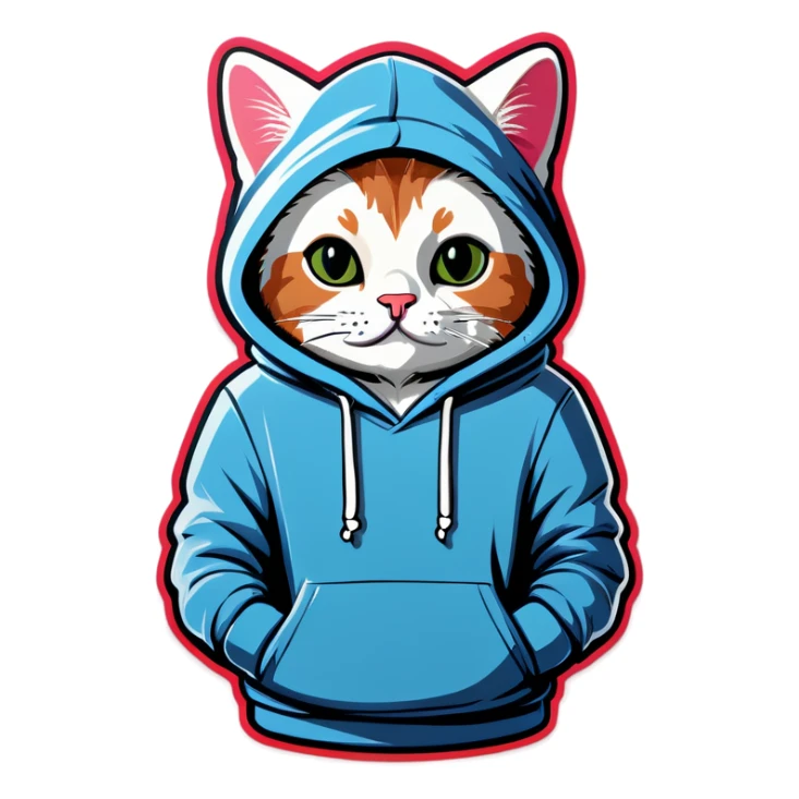 Cat wearing a hoodie  sticker
