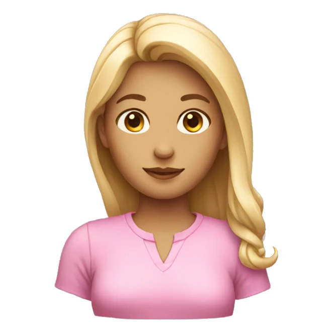 pink shirt girl side part sticker