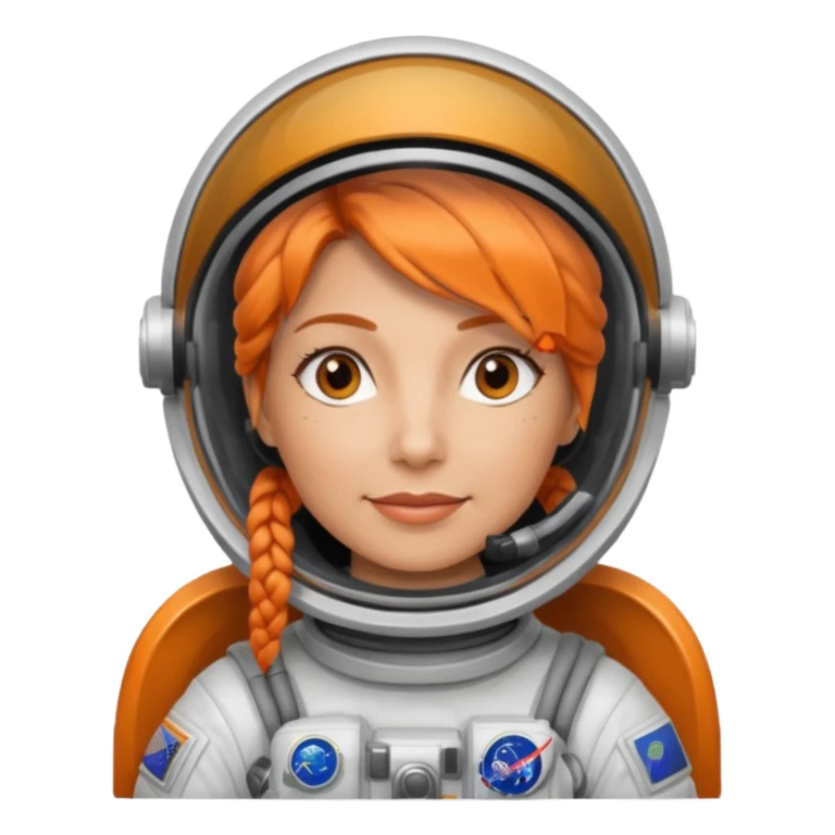 Astronauts, Middle-age, female, orange braided hair sticker