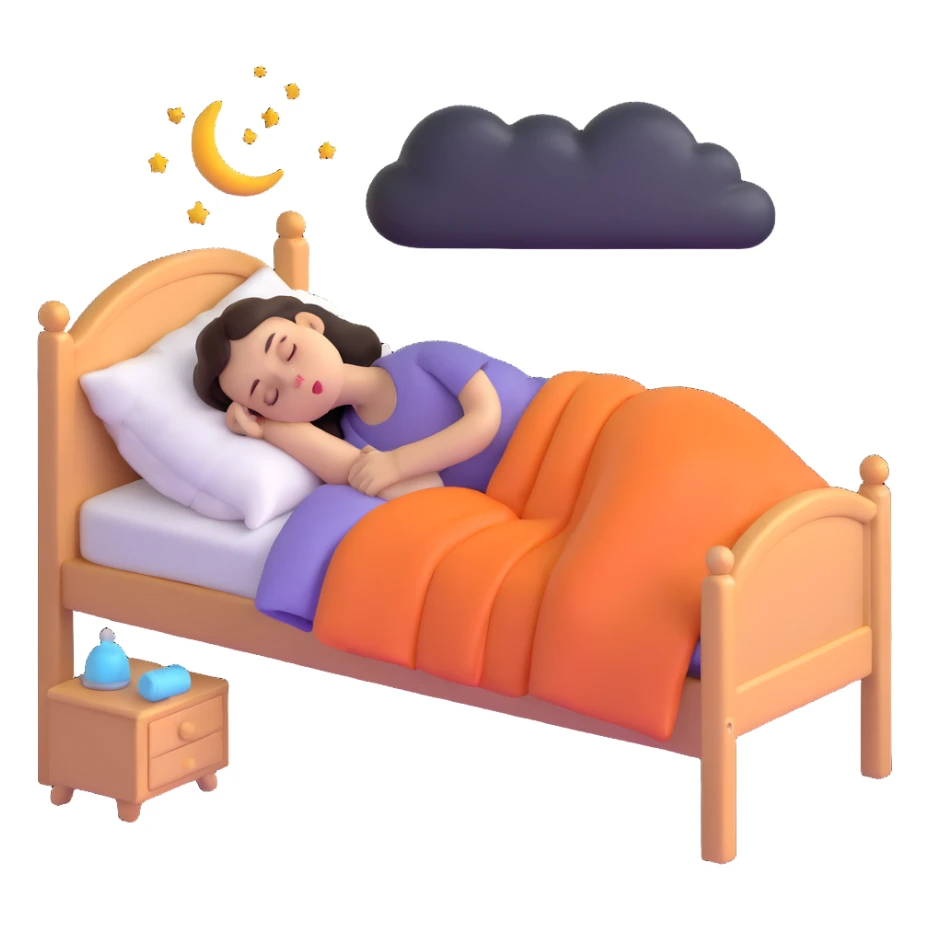 girl sleeping in bed snoring sticker