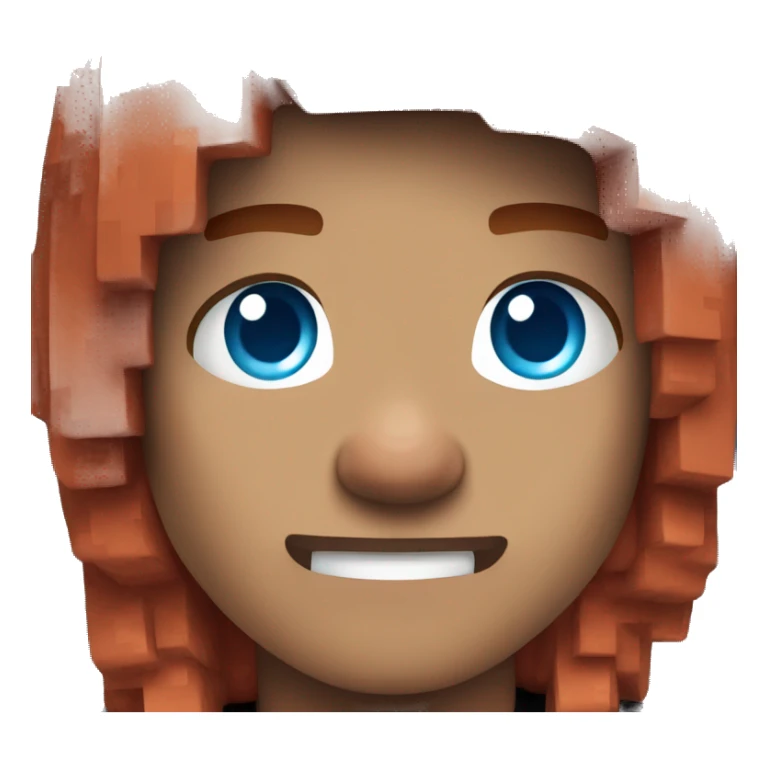 Minecraft character red hair blue eyes sticker