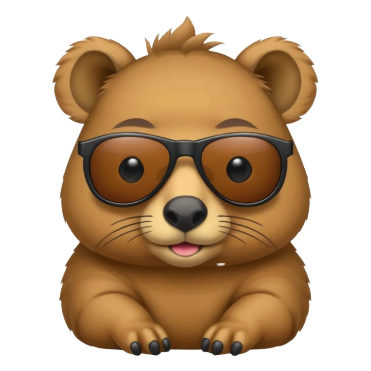 Baby cappybara with sunglasses sticker