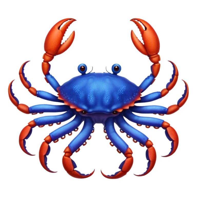 a red crab with two claws and a blue octopus are friends sticker