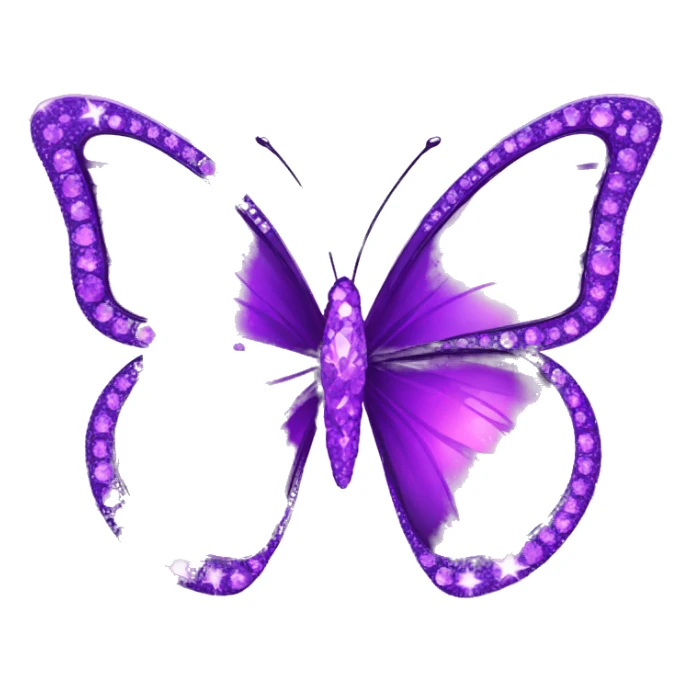Purple-Shiny-Gem-Crystal-Sparkle-Stars-Glossy-Butterfly sticker