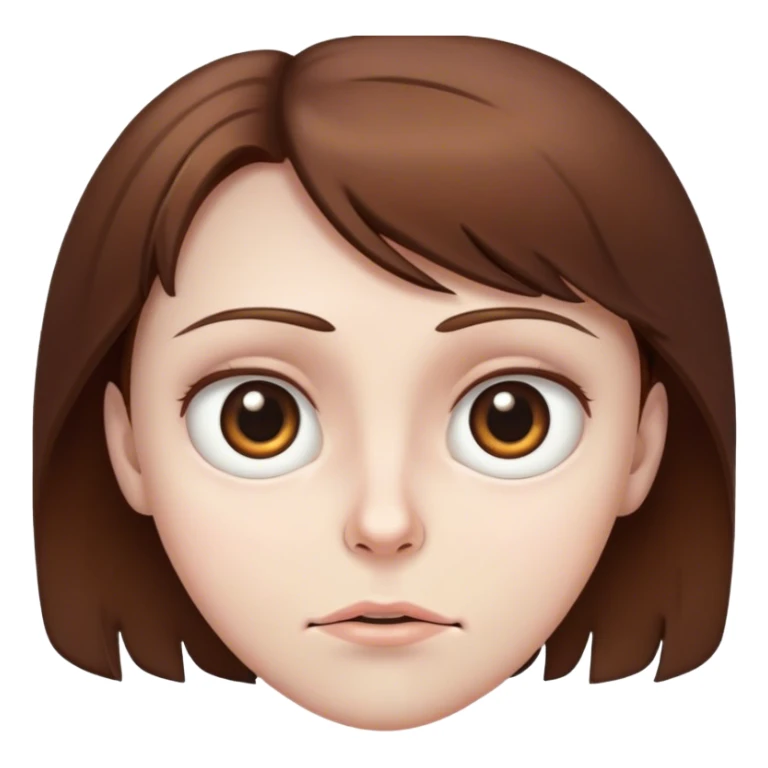 creepy staring face brown hair giant brown eyes sticker