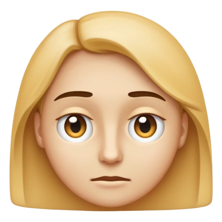 Emoji-style face in 2D, head slightly turned sideways (3/4 profile), eyes looking directly sideways toward viewer, expression suspicious or observing, clean vector lines, minimalistic style like 🙄 emoji, neutral background sticker
