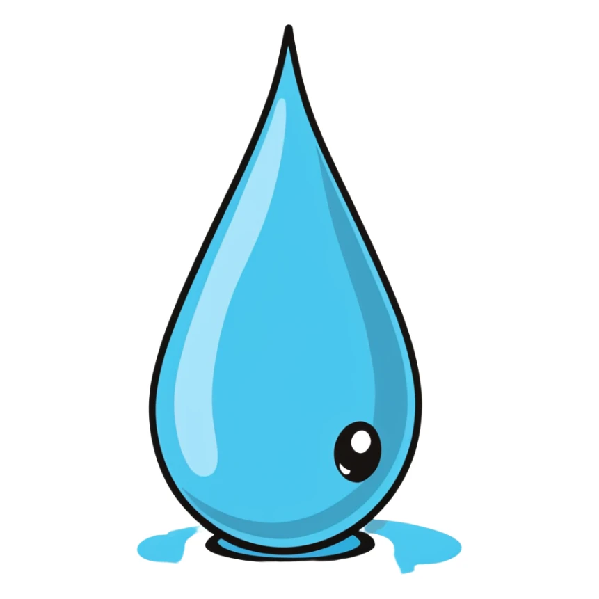 cartoon sticker of a water droplet with tears sticker