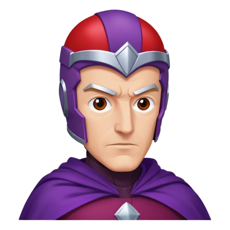Magneto Marvel character with red helmet and purple cape sticker
